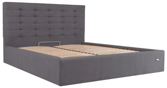 Кровать Двуспальная Erika Comfort 180 х 190 см Мисти Dark Grey С подъемным механизмом и нишей для белья Темно-серый Киев