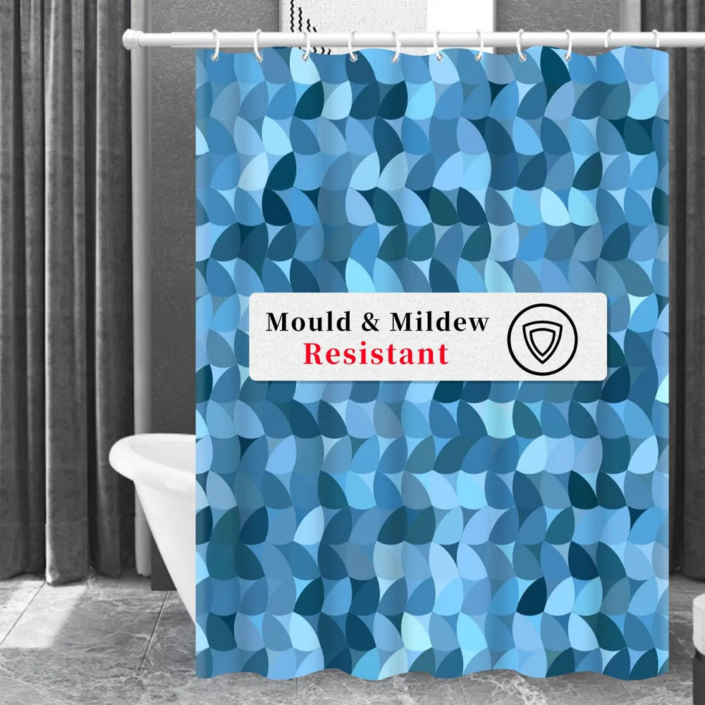 Шторка для ванны из полиэстера водонепроницаемая Bathlux 180x180 см с кольцами, занавеска для ванной комнаты Каменец-Подольский - изображение 4