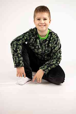 Пижама детская, тёплая, для мальчика, велсофт, топ Крохатушка одяг Киев