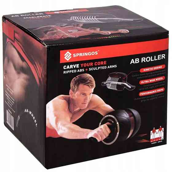 Ролик-колесо для преса AB Wheel Springos FA5010 зелений, з поворотним механізмом Вінниця