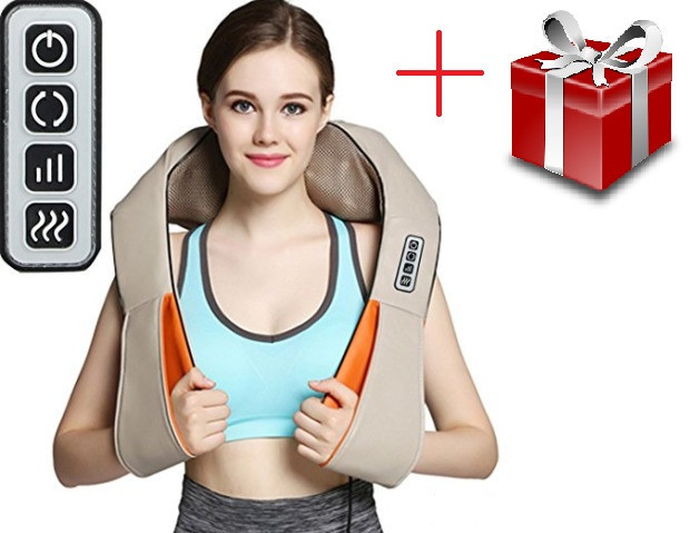 Шіацу масажер для шиї та спини 4 кнопки комір 55W з функцією подогрівання Київ - фото 2