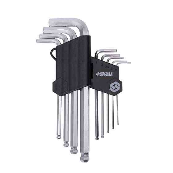 Ключи шестигранные 9шт 1.5-10мм CrV (средние шар) SIGMA (4022121) Киев