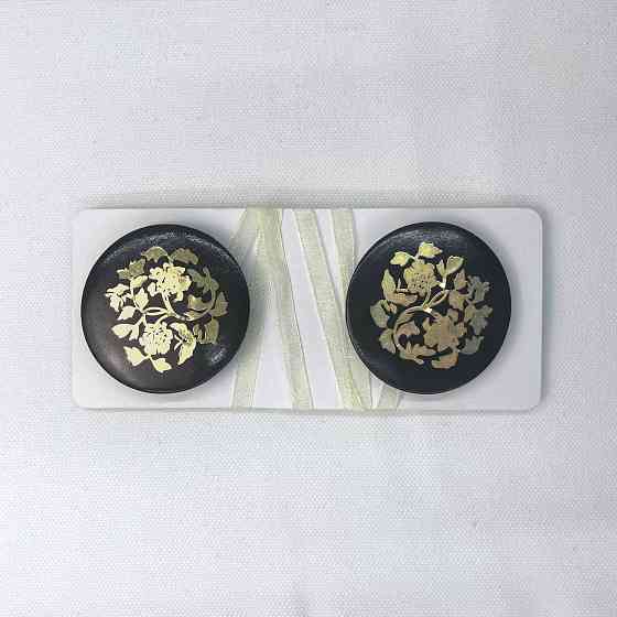 Магніти для штор і гардин Карпати набір 2 шт Чорний з золотистим (81-145) Київ