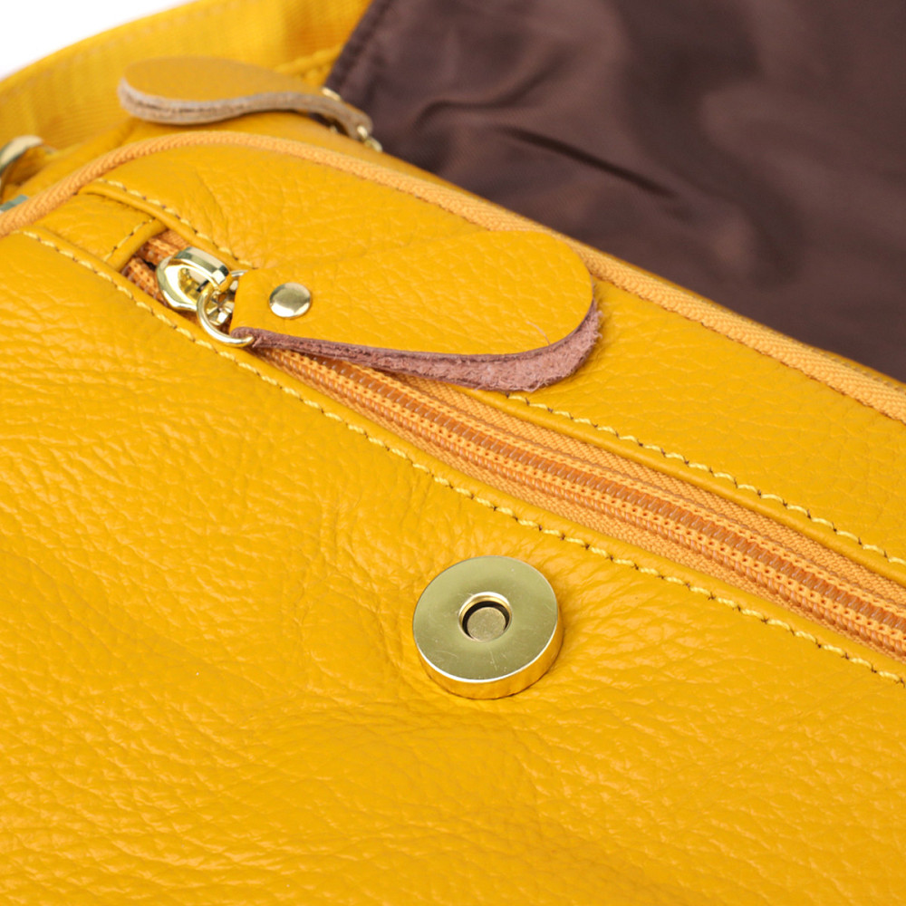 Кожаная сумка для женщин на каждый день Vintage 22969 Желтый Киев - изображение 6
