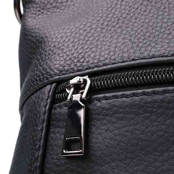 Невелика жіноча сумка з двома ремінцями з натуральної шкіри Чорний (Vintage) Київ