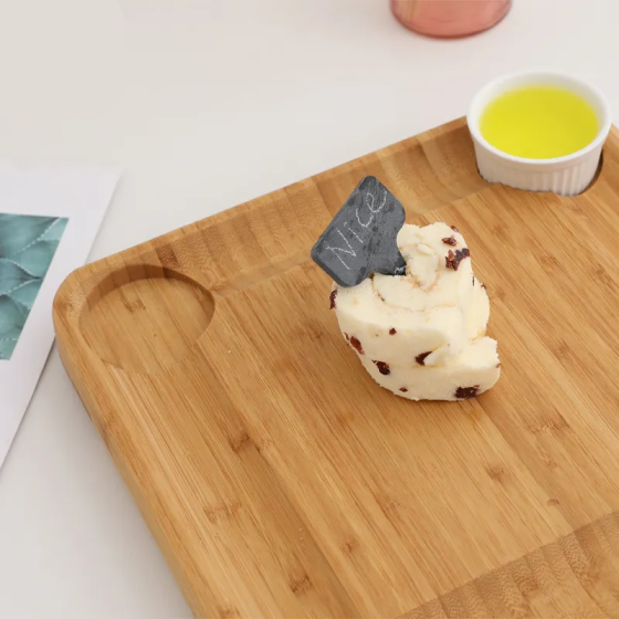 Доска сервировочная с набором ножей для сыра,бамбуковая менажница дегустационная с аксессуарами 34х34х4см Каменец-Подольский