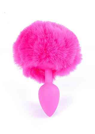 Анальна пробка - Bunny Tail Silicone Pink Plug Pink Sex Aura Київ