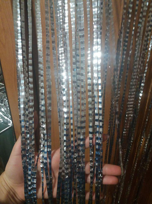 Дощик новорічний гафре 150 см на 22 см срібний Київ - фото 4