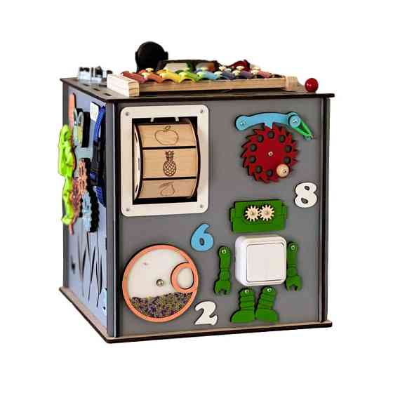 Развивающая игрушка Бизикуб TG3461117500, 30х30х30 см Серый Винница
