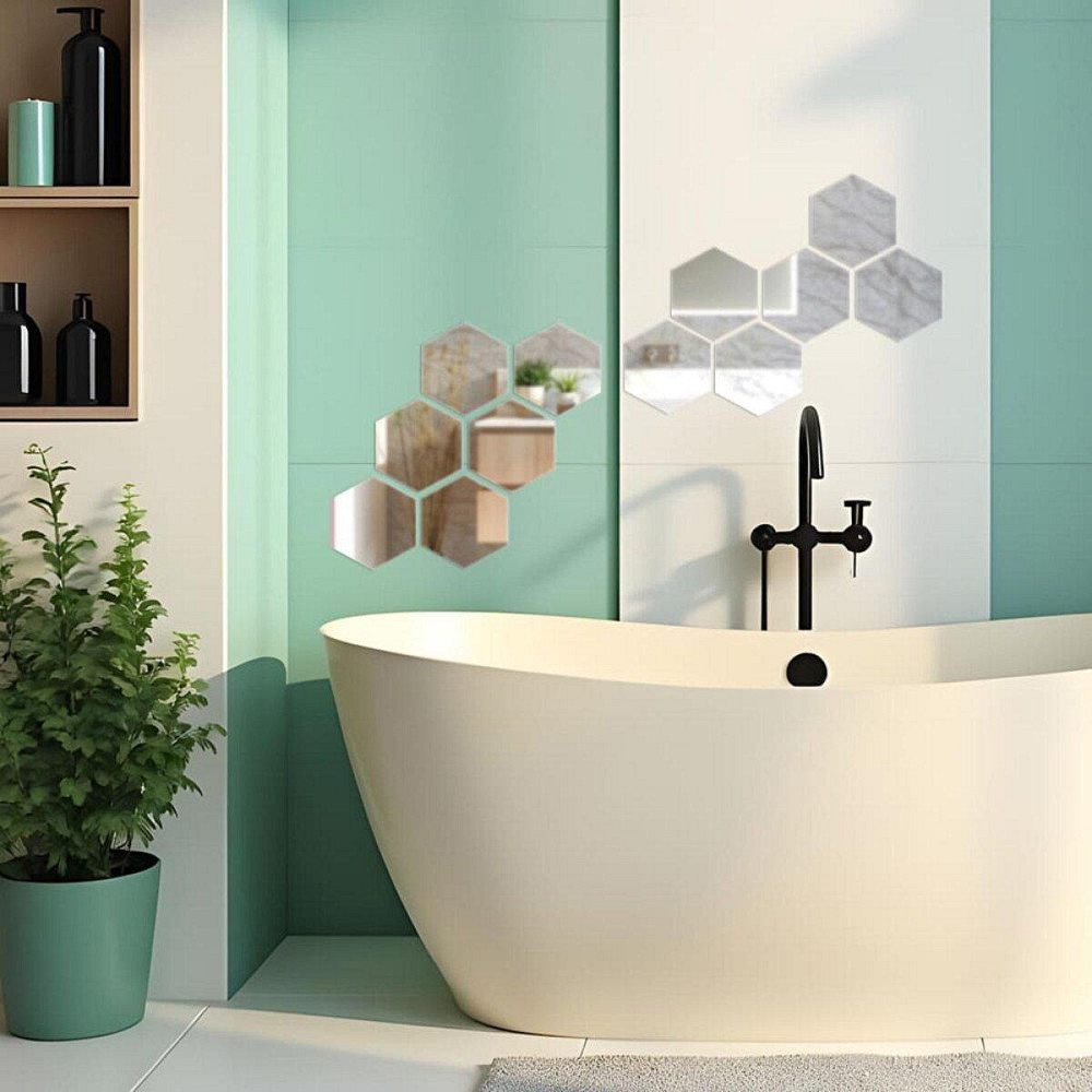 Зеркальный декор акриловый самоклеющийся 85*95мм серебро,12шт (D) SW-00002512 Днепр - изображение 6