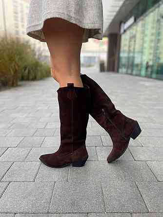 Edan Instruments Чоботи жіночі EDAN K/B шоколадні замша натуральна высота 36см обхват 39-40см к Коломыя