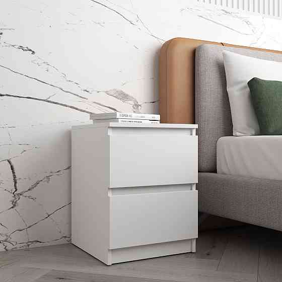 Прикроватная тумба VAYS R-5 Белый, 2 ящика без ручек, ЛДСП 40×40×53 см – тумба в спальню Львов