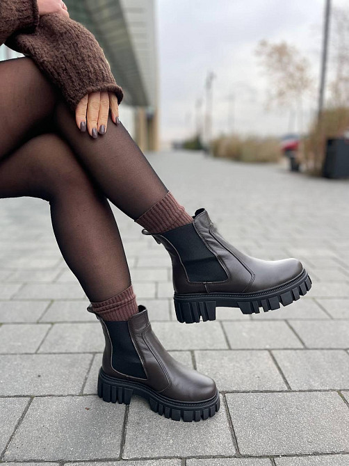 Edan Instruments Ботинки EDAN шоколадные натуральная кожа зимние высота 13 см размеры 36-41 (56 Коломыя - изображение 3