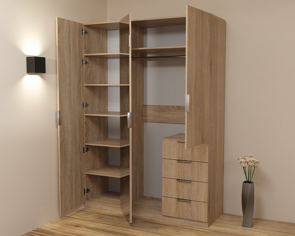 Шкаф Кристалл 2, Дуб Сонома, 1500х520х2100 Львов - изображение 3