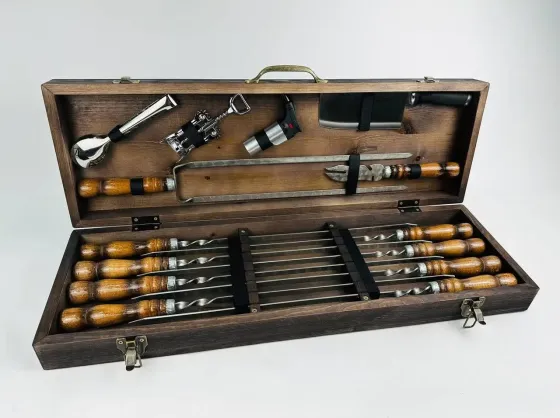 Набори шампурів, Набір шампурів у кейсі "Трофей Класік" Шампури, вертіла Тернопіль