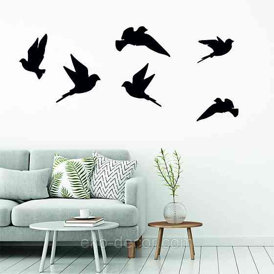 Декоративное настенное Панно «Птичка» Декор на стену(цена за 1шт) 30*18 см, Черный Киев