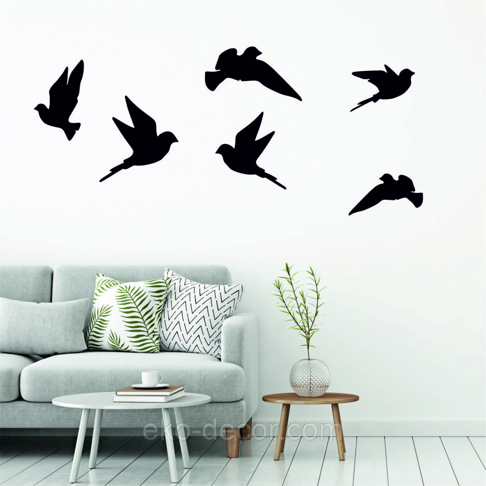 Декоративное настенное Панно «Птичка» Декор на стену(цена за 1шт) 30*18 см, Черный Киев - изображение 4