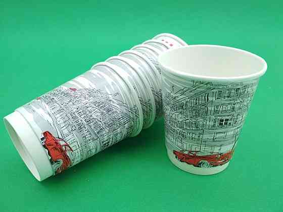 Стакан картонний 2х шаровий 250мл " малюнок (25 шт) Харків