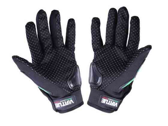 Мотоперчатки всесезонные (короткие) полиэстер карбон на липучке зеленые Мукачево
