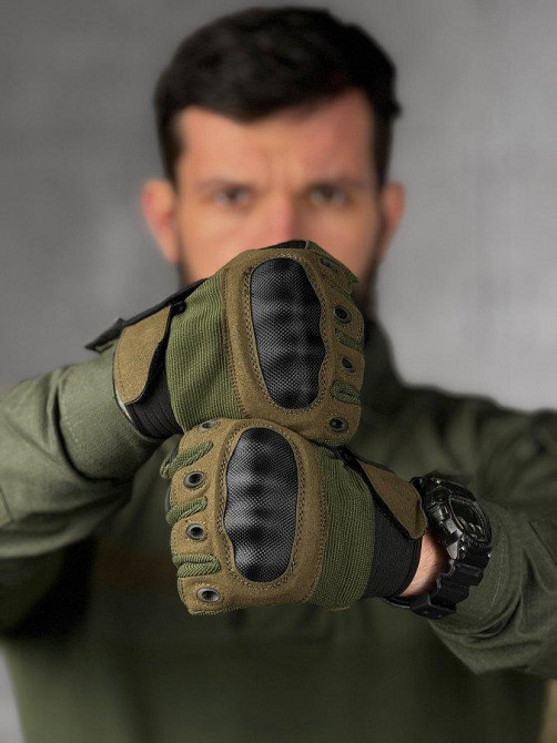 Перчатки тактичні сенсорні карбонова вставка ГР4257 Одеса - фото 3