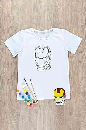 Футболка-розмальовування дитячої ЖЕЛЕЗНА ЛЮДИНА 134 Крохатушка одяг Київ