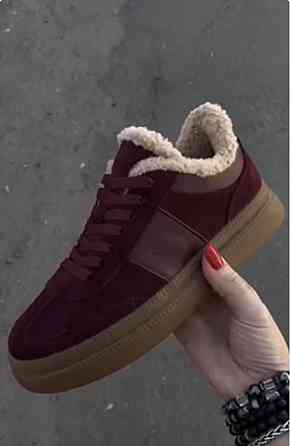 Без бренда Кеди жіночі Stella Vinci 2461 бордові (зима, замша натуральна) (5714) 41 Коломия