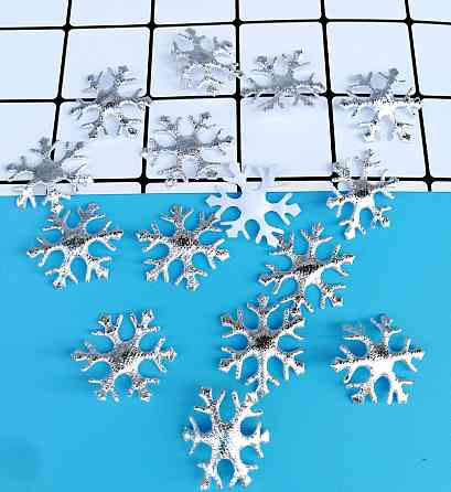 Новогодние снежинки для украшения 100 штук 35 мм серебристый Киев