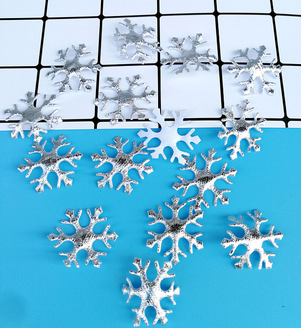 Новорічні сніжинки для прикрас 100 штук 35 мм сріблястий Київ - фото 2