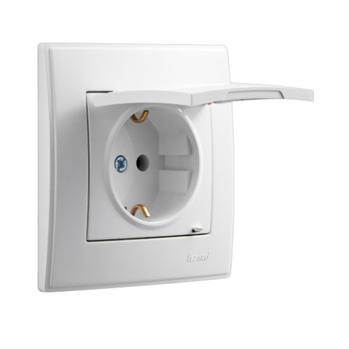 LESYA білий Розетка внутрішня із заземленням з кришкою Лезард Житомир - изображение 2