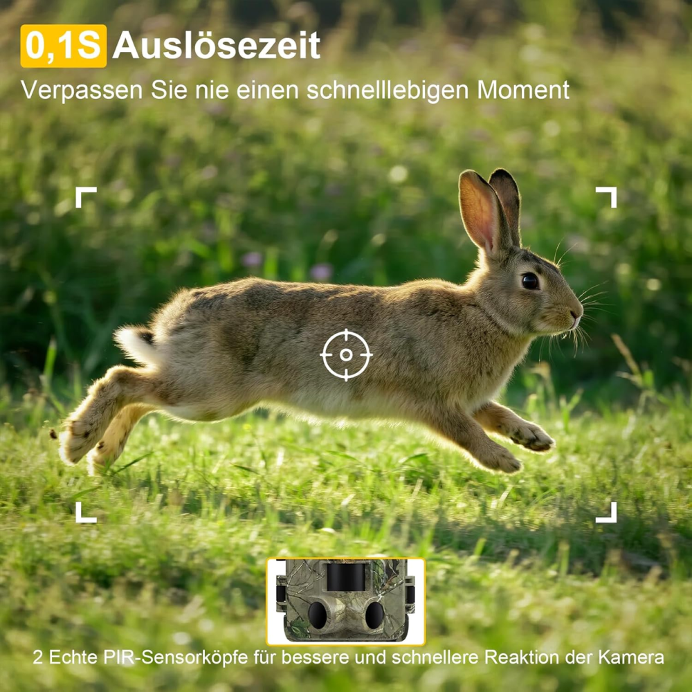 Фотопастка Камера дикої природи Lutranstra 5K Wi-Fi 64 МП, нічне бачення, 0.1 с, IP66, TrailCam Go, SD 64 ГБ + 8 батарейок Київ - фото 15