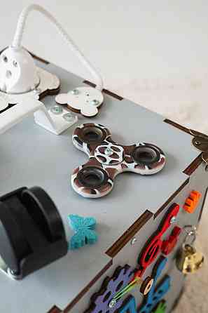 Маленький Бізікуб 23*23*23 Сірий дитячий куб Бізікуб для хлопчика Бізіборд Київ