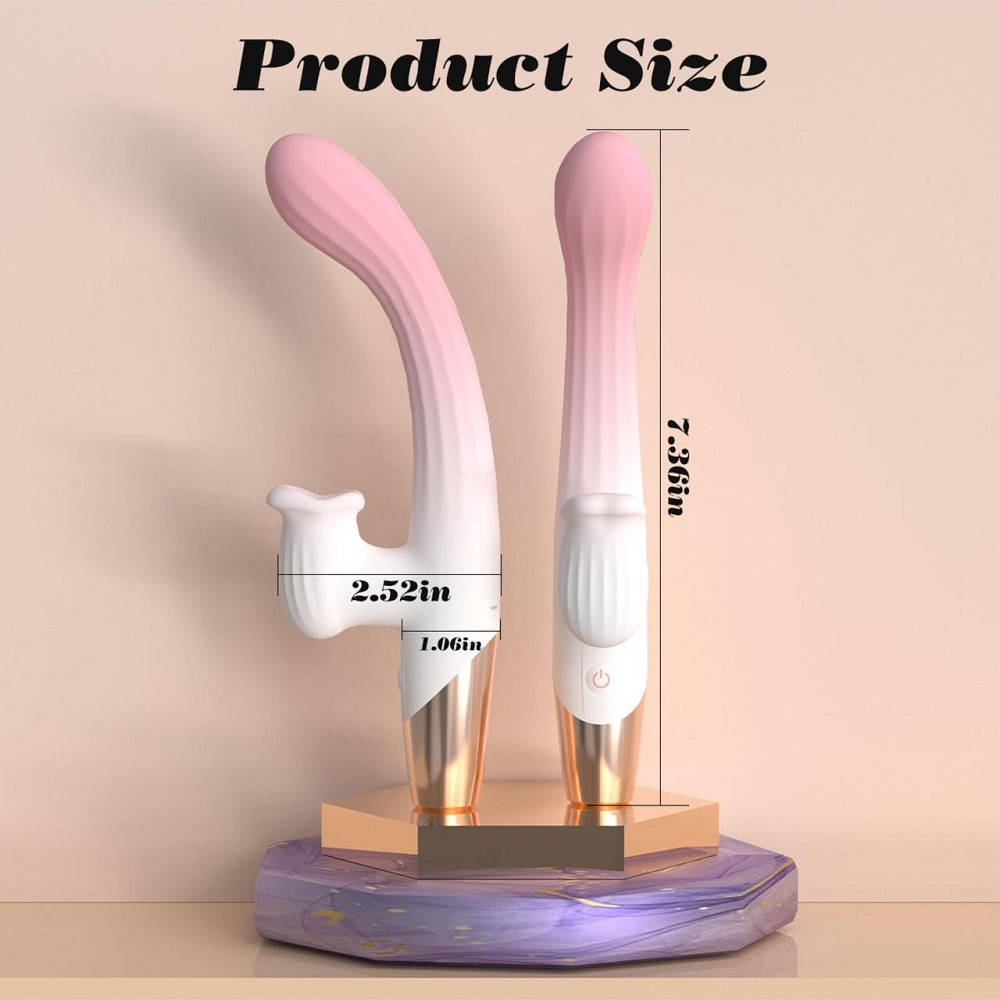 Вибратор-кролик 3 в 1 с функцией нагрева Dual Action Heating Vibe Sex Aura Киев - изображение 4