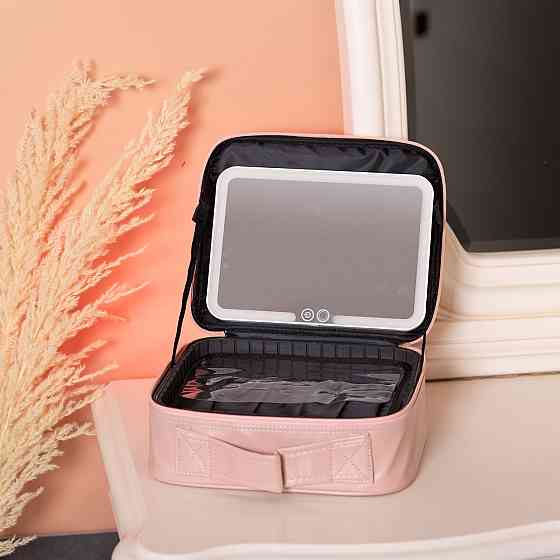 Косметичка-органайзер з дзеркалом і підсвіткою 26×22 см Київ