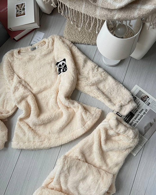 Жіноча тепла повсякденна піжама двостороння махра Одеса - фото 2