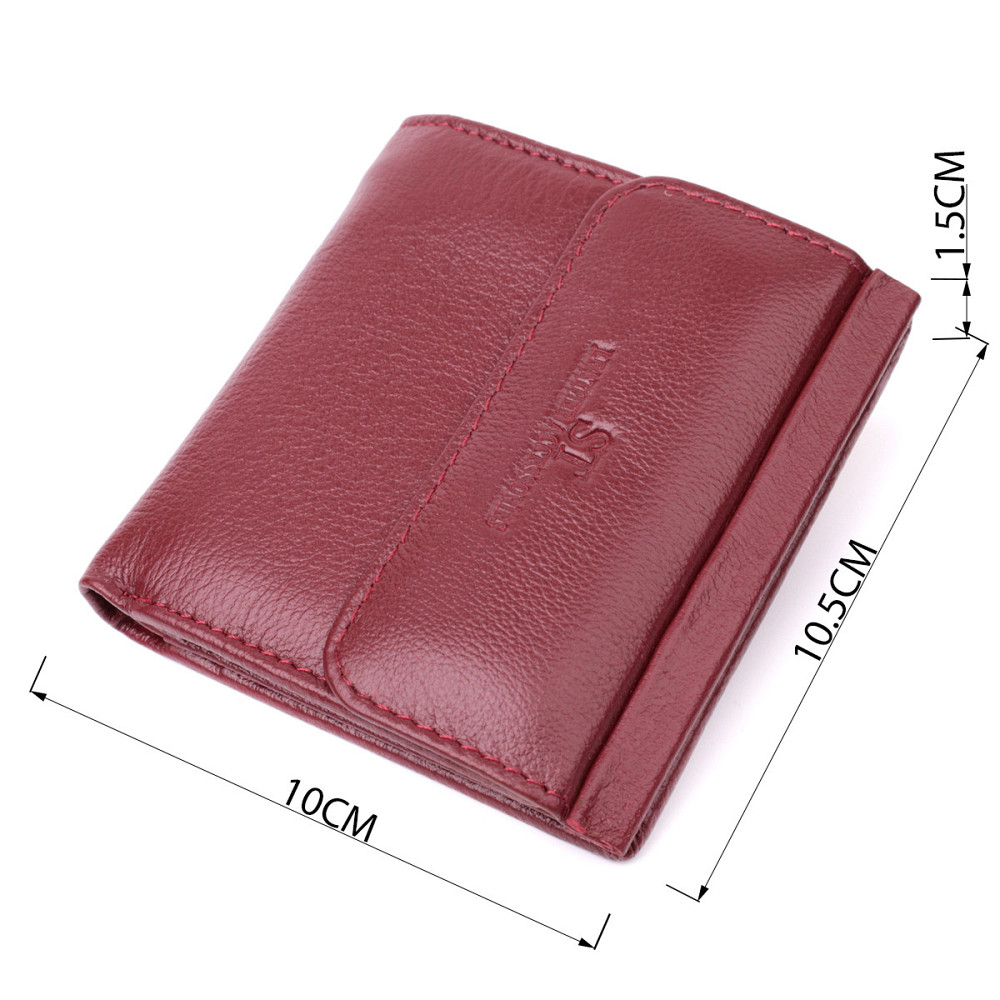 Небольшой женский кошелек с монетницей снаружи из натуральной кожи ST Leather 22544 Бордовый Киев - изображение 3