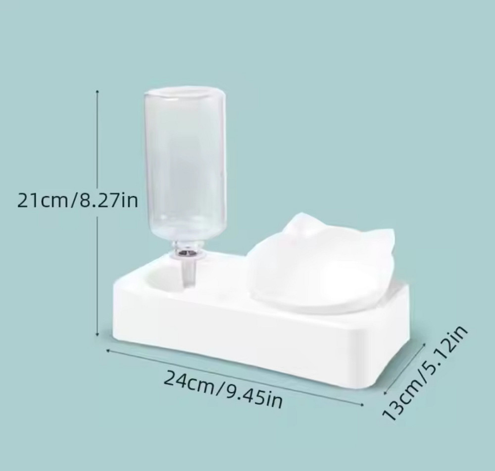 Миска с автоматической подачей воды для кошек и собак 24 на 13 см белый Киев - изображение 4