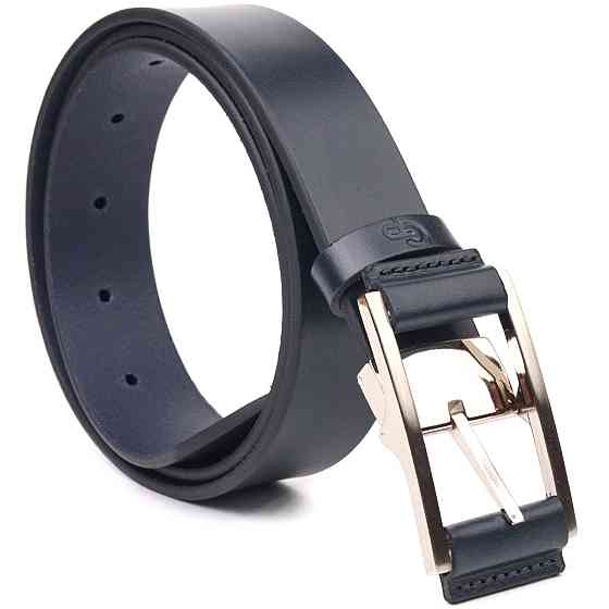 Элегантный мужской ремень под брюки из натуральной кожи Grande Pelle 21452 Синий Киев