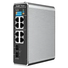 Комутатор Ruijie Reyee RG-NIS2100-8GT2SFP-HP| Switch zarządzalny przemysłowy, 10 portów, 8xGE, 1xPoE++, 7xPoE+, 300W, 2xSFP, L2, Київ - фото 1