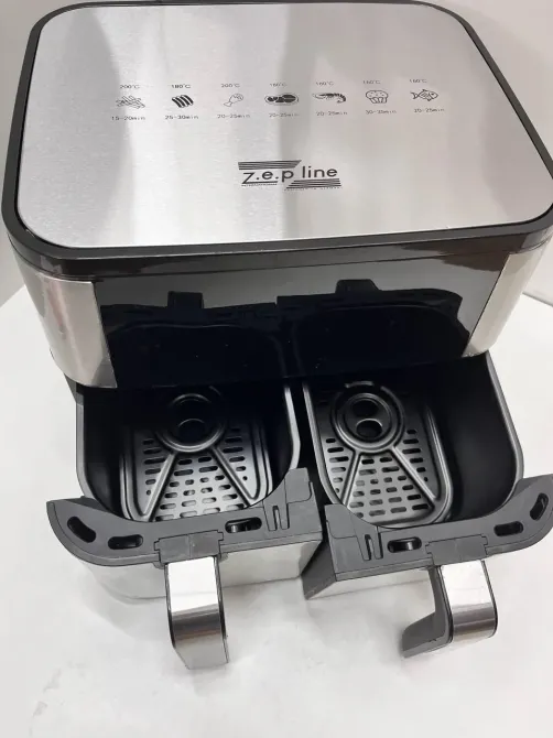Фритюрниця-аерогриль Zepline 12 л (2×6 л), 4000 Вт, подвійний контейнер, антипригарне покриття Одеса - фото 9