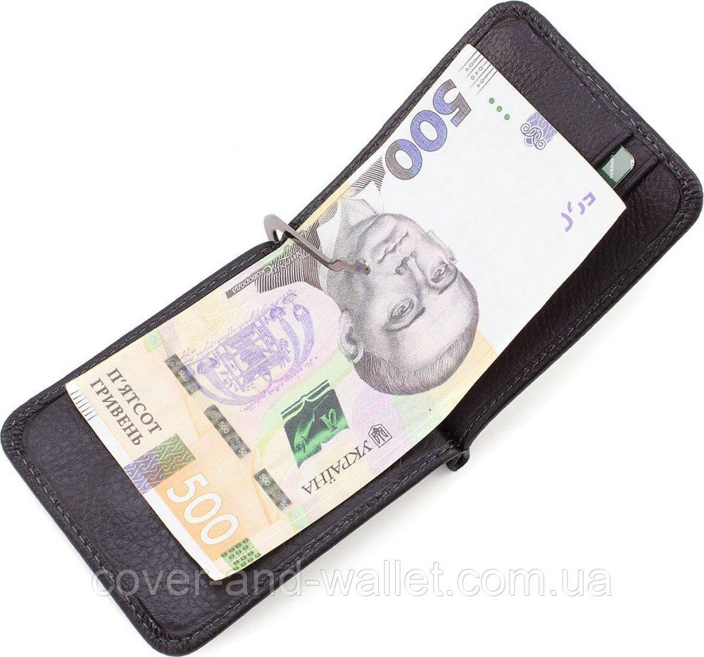 Тонкий кожаный зажим для денег на магнитах с монетницей Marco Coverna 22-124 Киев - изображение 4