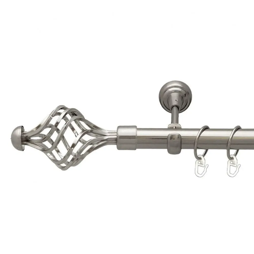 Карниз Orvit Арезо металевий однорядний відкритий Нержавіюча Сталь 25 мм 240 см (7074821) Львів - фото 1