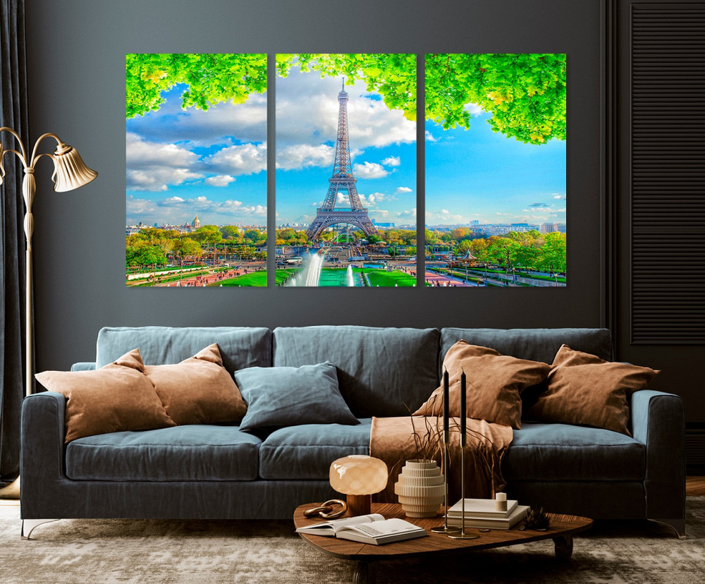 Модульная картина в гостиную / спальню  Париж     ART-259_3A Киев - изображение 3