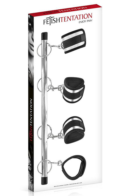 Фиксатор для рук и ног Fetish Tentation Submission bar with 4 cuffs Sex Aura Киев - изображение 3