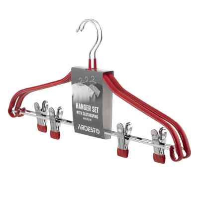 Плічка Ardesto Металеві з ПВХ покриттям З прищіпками Червоні 42 см 2 шт. (ARHC2802RC) Вінниця