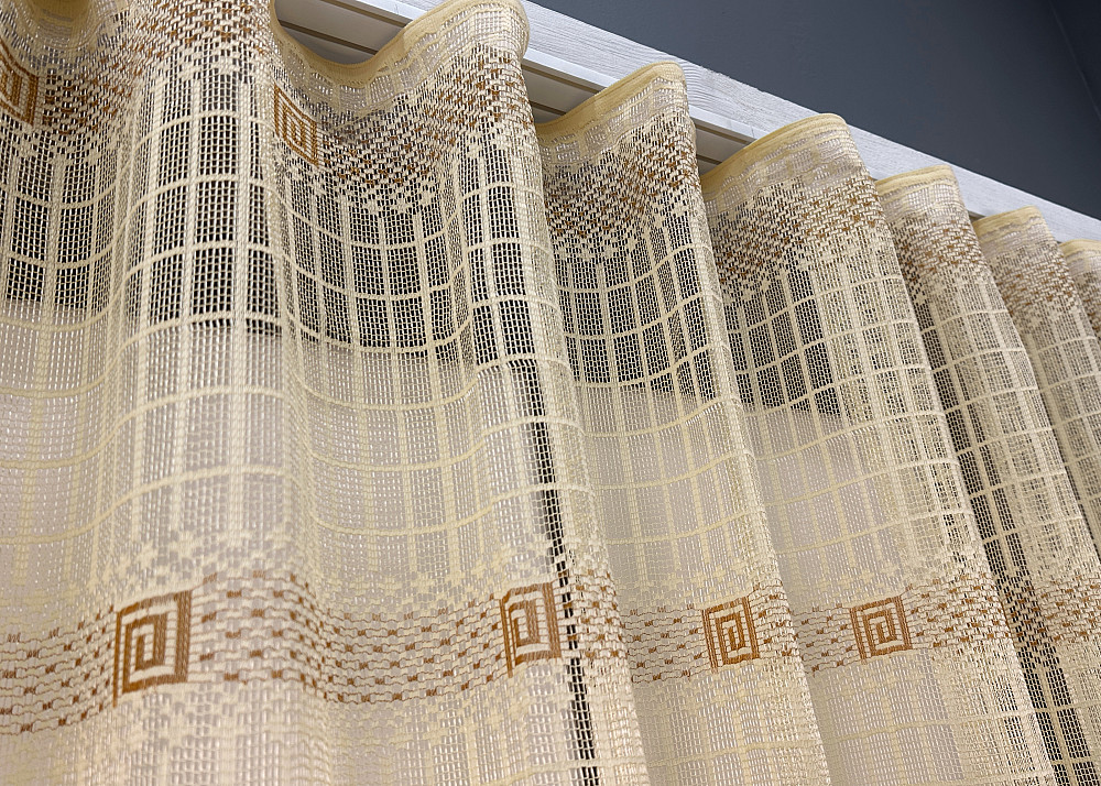 Тюль сетка VR-Textil Juli № 1872т Арка на кухню цвет янтарный с карамельным 500х150 см (53-0173) Киев - изображение 7