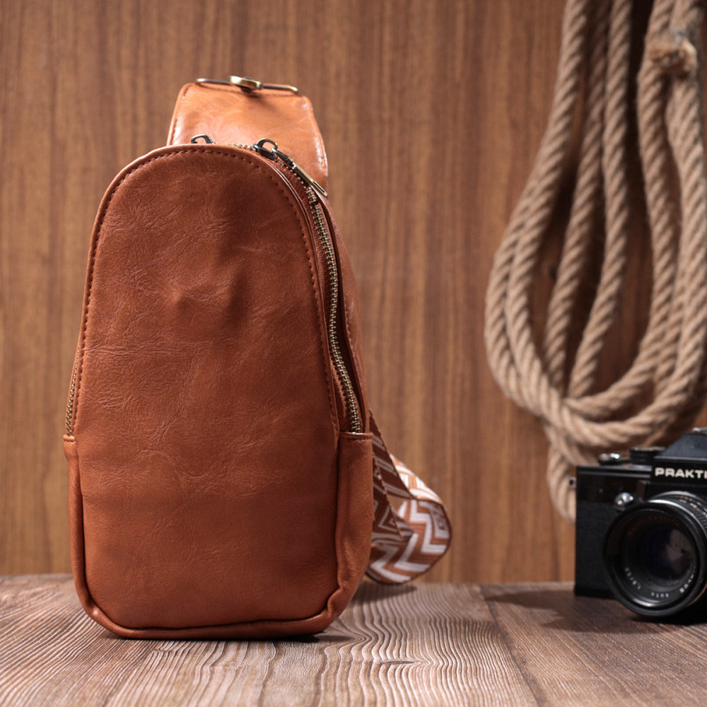 Интересная сумка через плечо в модном цвете из экокожи Vintage 22793 Рыжий Киев - изображение 9