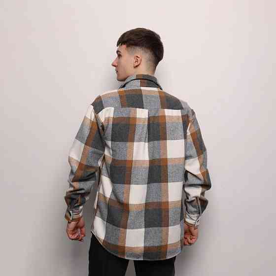 Рубашка в клетку серо-коричневая. Мужская рубашка Pobedov Tartan в клетку серо-коричневая Киев