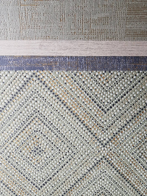 Обои виниловые на флизелине Marburg 82164 Giulia геометрия ромб квадрат полосы точки 3д зеленые беж золото Киев - изображение 1