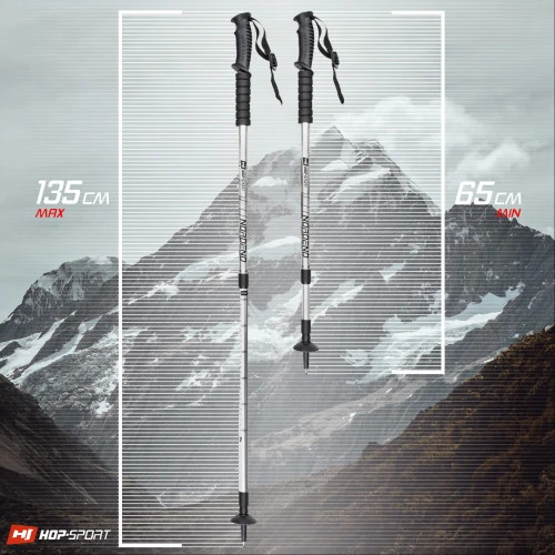 Палки для скандинавской ходьбы трекинговые палки Hop-Sport Nordend серебристые 80-135см две пары сапожек чехол Киев - изображение 9