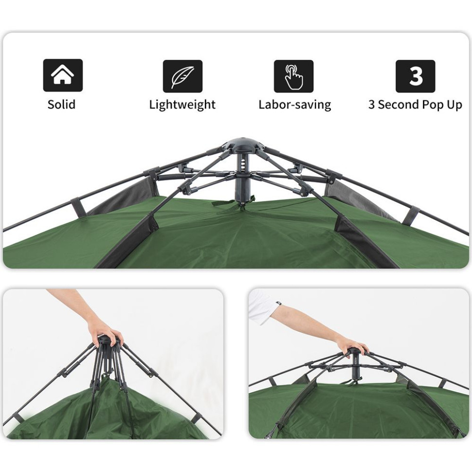 Намет чотиримісний автоматичний Naturehike NH21ZP008, темно-зелений Рівне - фото 5